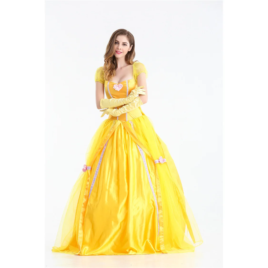 새로운 로우인 코스튬 벨 프린세스 스커트 성인용 미녀와 야수 무도회 코스튬 여성용 백설공주 민족 무대 의상
