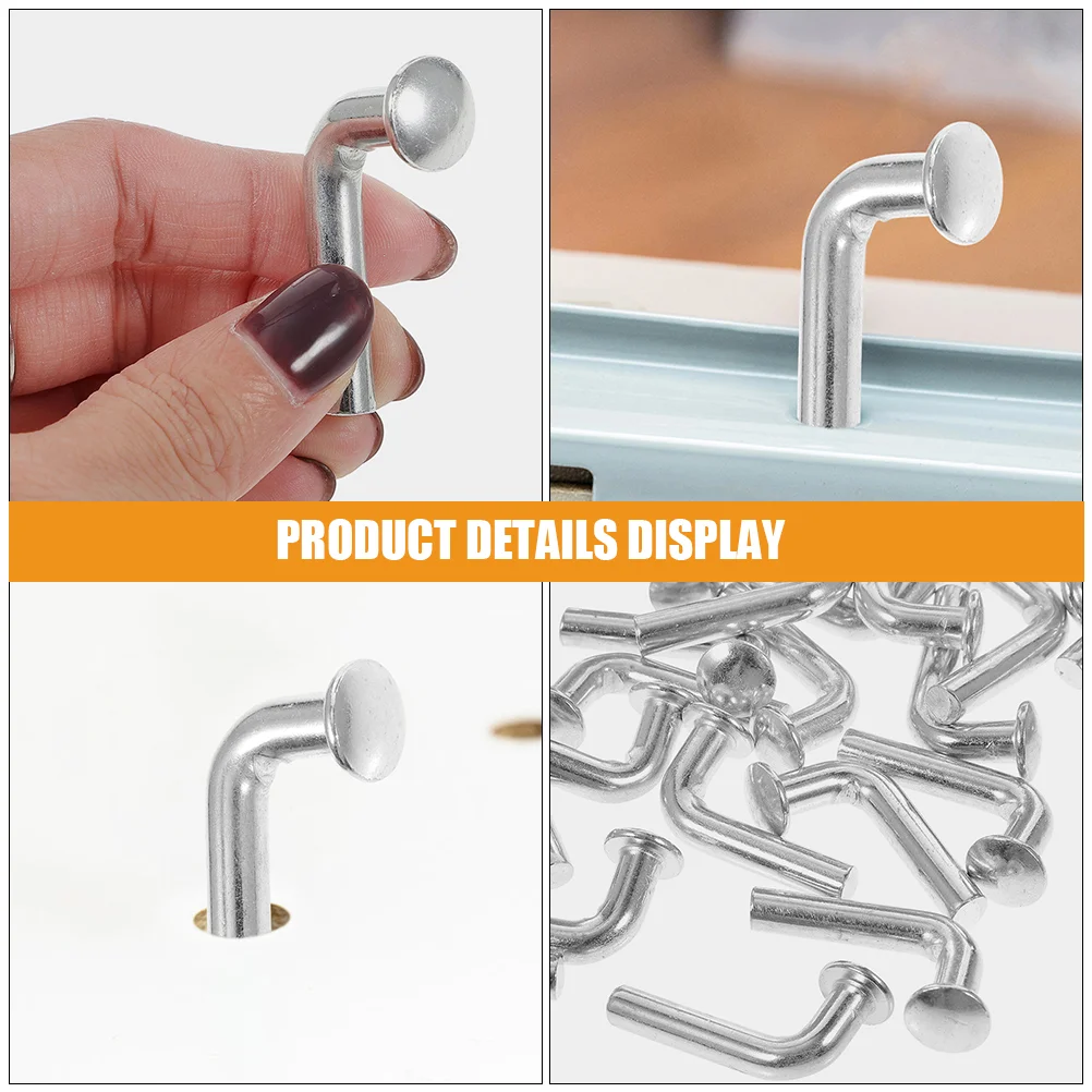 50 Pcs Heavy Duty Pallet Rack Drop Pin Safety Clip Sturdy Steel Flat Rivet Galvanized Adjustable Shelves Accessories Silver