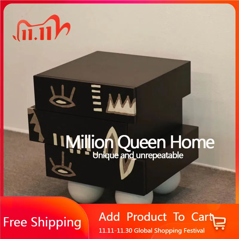 

Trendy Cute Bedside Table Decor Unique Korean Cabinets Nightstand Bedroom Small Drawers Simple Mesa De Cabeceira Salon Furniture