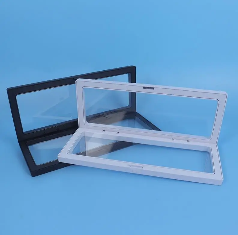 

230x90x20mm Clear PET Membrane Box Holder Floating Display Case Earring Gems Ring Jewelry Suspension Packaging Box ni586