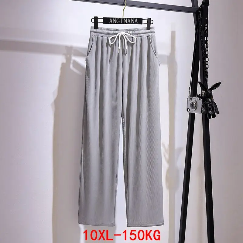 

Large size 10xl 150kg women's casual pantsI big size 7XL 8XL 9XL summer casual high waist loose black trousers sports 52 54