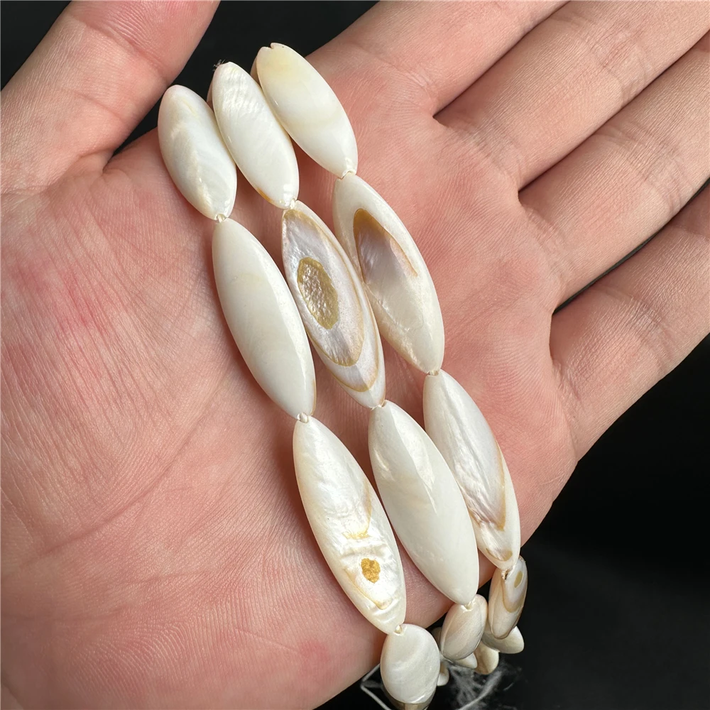 10X30MM Natural MOP Shell Horse Eye Beads Fit Bracelet Necklace Unique Jewelry Loose Beads Jewelry Making