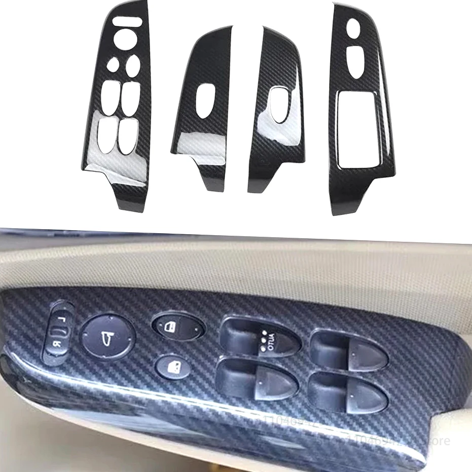 

New！ For Honda Civic 2006 2007 2008 2009 2010 2011 Car Accessories ABS Carbon Interior Window Switch Lift button Cover Trim 4pcs