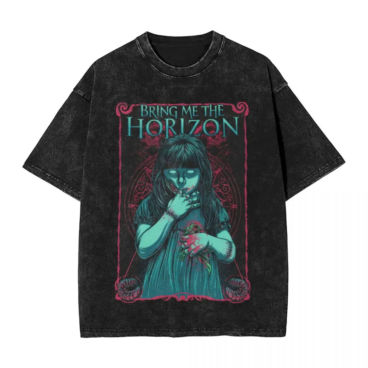 Футболка BMTH Horizons Emo, свободные футболки с короткими рукавами, уличная футболка, летняя хлопковая футболка с круглым вырезом, футболка большого размера