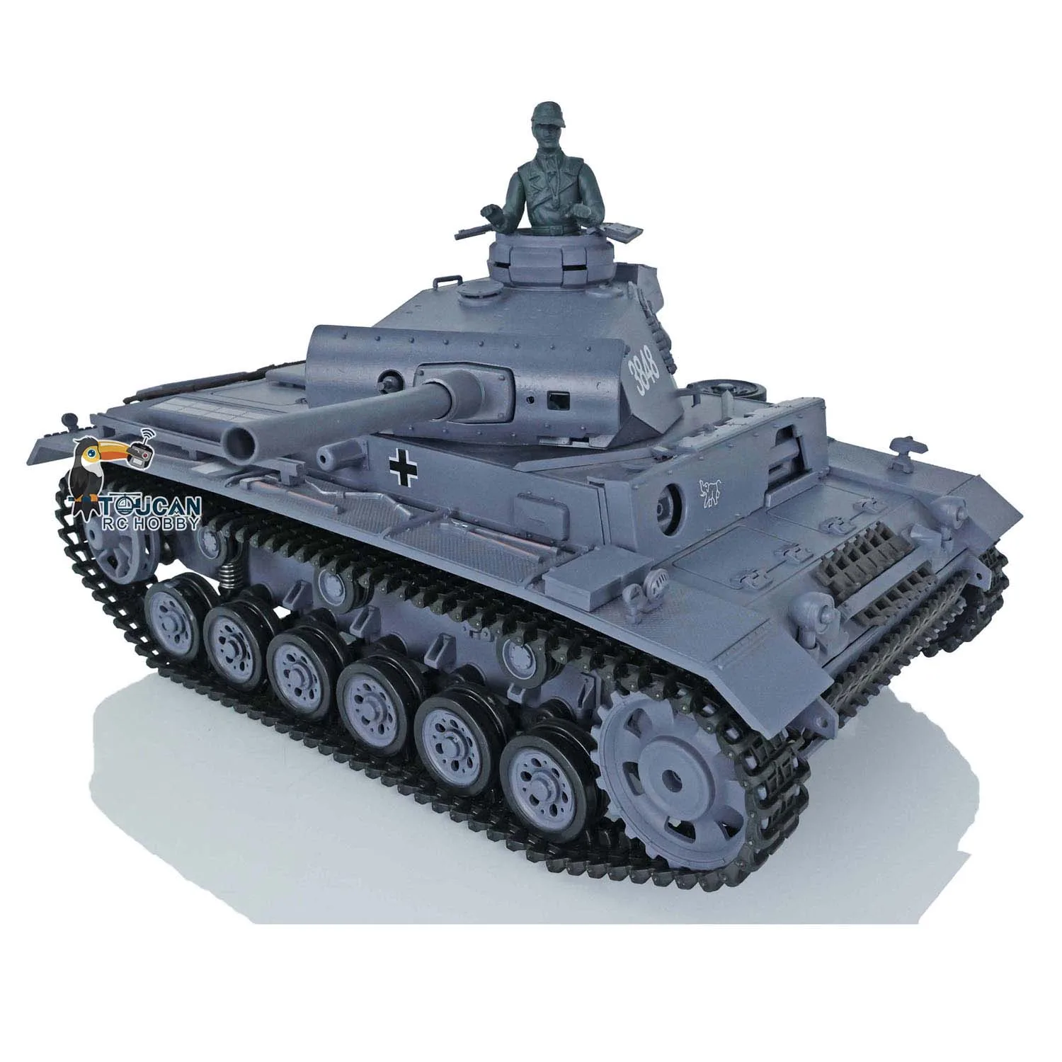 2.4G Heng Long 1/16 Scale 7.0 Plastic German Panzer III L RTR RC Tank Model 3848 Vehicle Gift TH17339