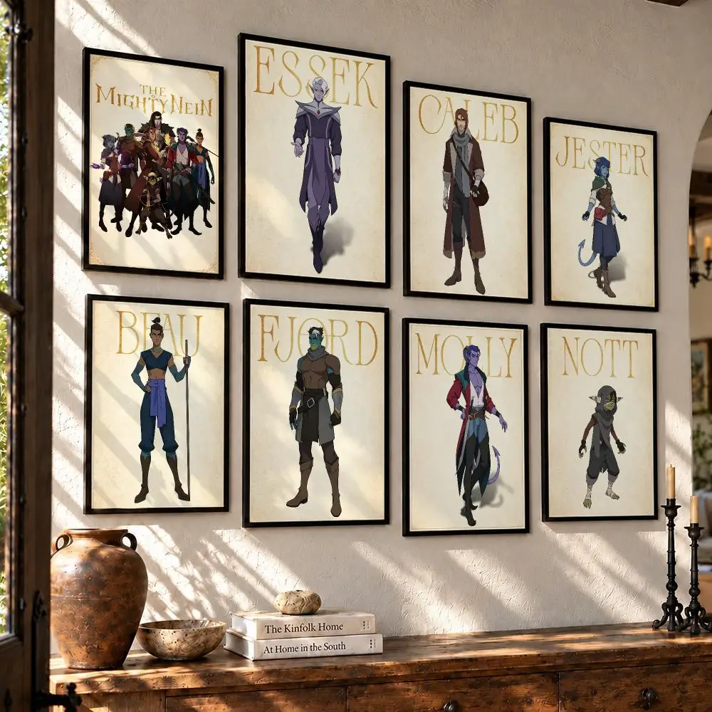 popular The Mighty Nein Poster Waterproof HD Self Stick Poster Unframed Wall Art Decor for Home Room Decoration Gift