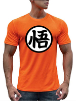 Gym Fitness Japan Anime Wu Logo T-shirt Goku Print T Shirt Men Harajuku Casual Streetwear Tops Tees Sweat Shirt Dry Fit Clothing