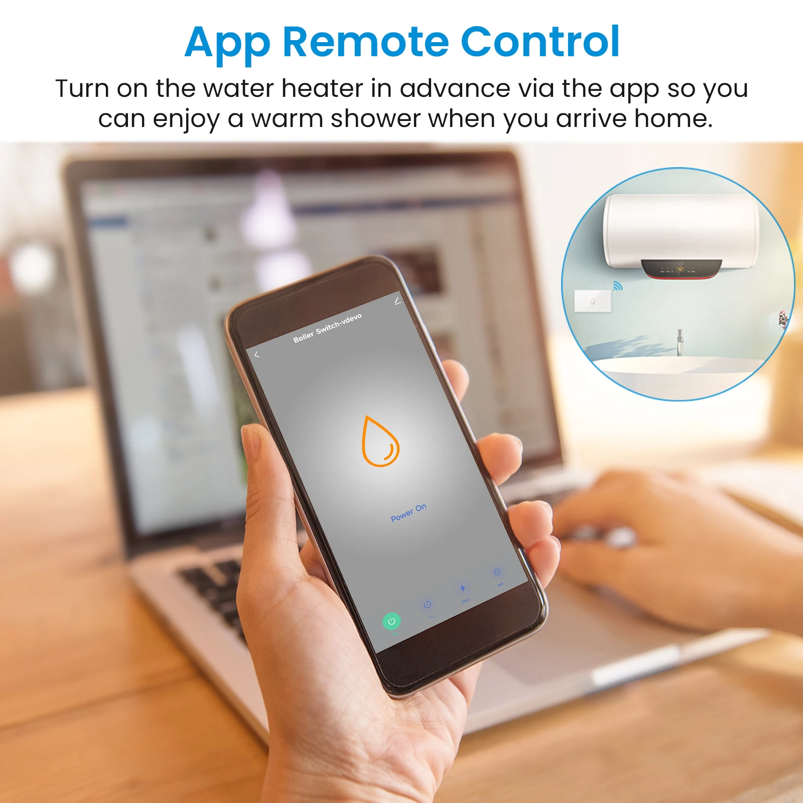 RiooCubee Tuya Smart Life 20A Boiler Water Heater Switch Energy Consumption Record Timer Remote Control with Google Home Alexa