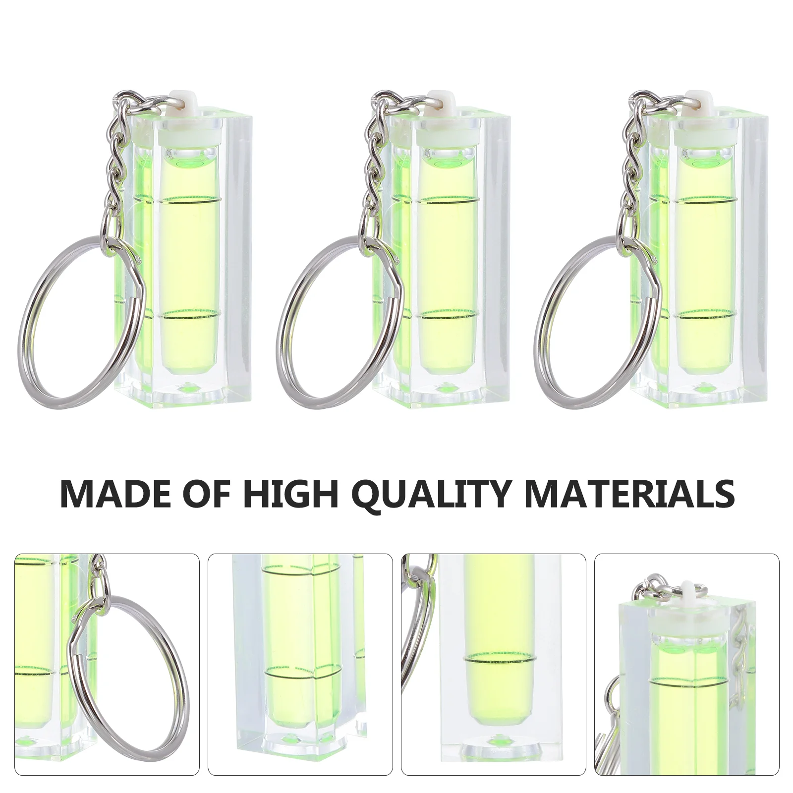 3 Pcs Keychain Horizontal Bubble Spirit Level Small Mini Levels Acrylic Ring Pocket