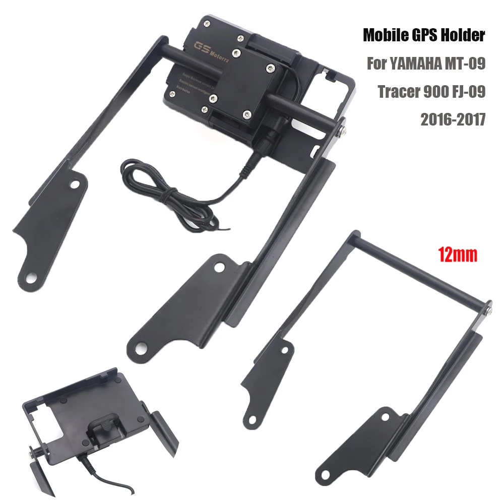 Stand Holder Phone Mobile Phone GPS Plate Bracket For YAMAHA MT-09 Tracer 900 FJ-09 2016-2017