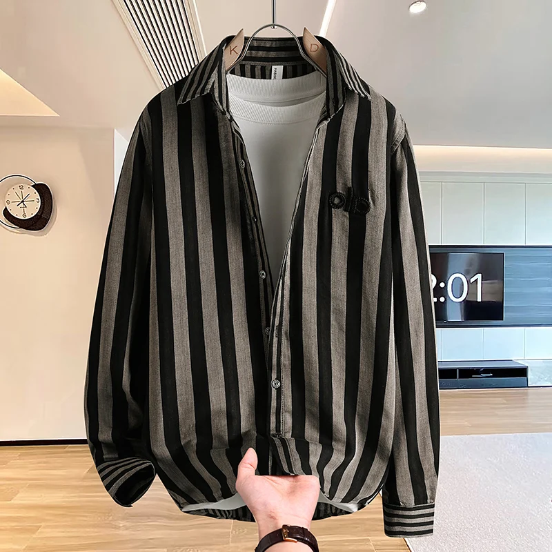 Mens Clothing Male Casual Shirt Men's Streetwear Blouse Fashion Shirt Spring Autumn Winter Streetdress Popular Elegant Hombre