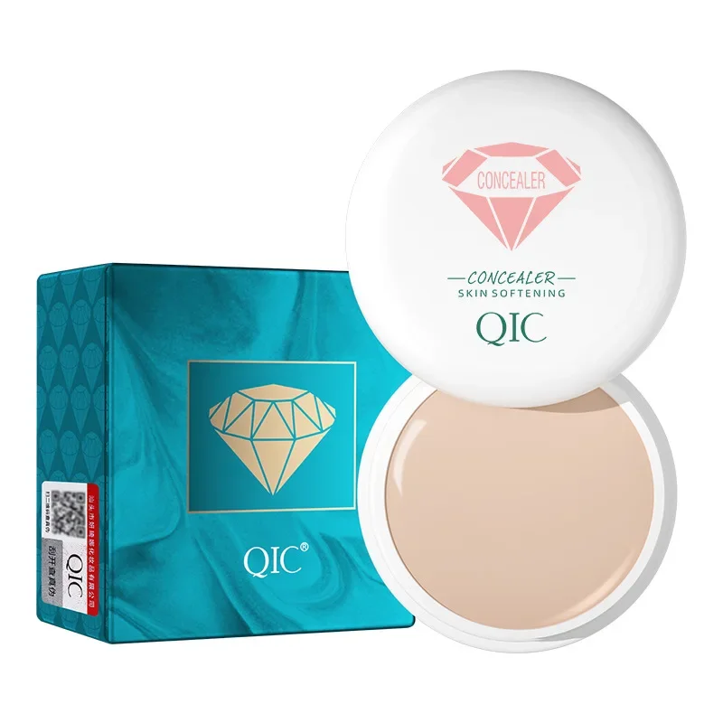 QIC Qini Color Softening Concealer Foundation, delikatny i dociskowy do pokrycia plam na trądzik i cienie pod oczami, korektor do makijażu