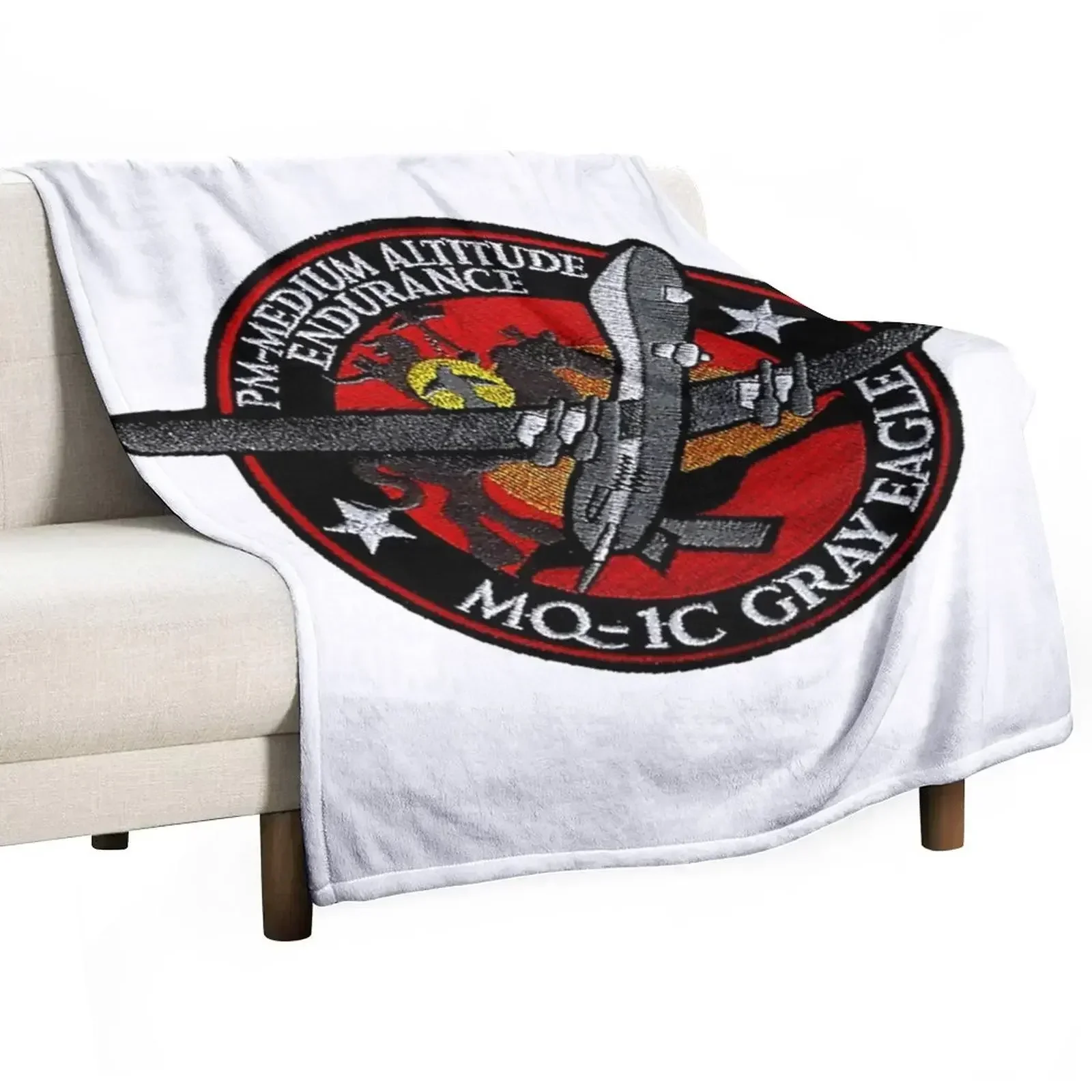 

MQ-1c Gray Eagle Patch Throw Blanket funny gift Decorative Sofa Blankets