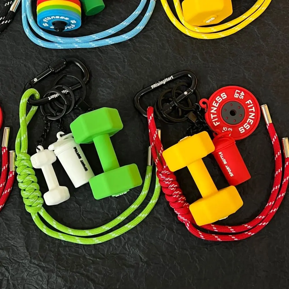 

Подвеска серии Mini Fitness с D-образной пряжкой, красочные пластины для штанги, брелок для ключей, подвеска для сумки, креативный