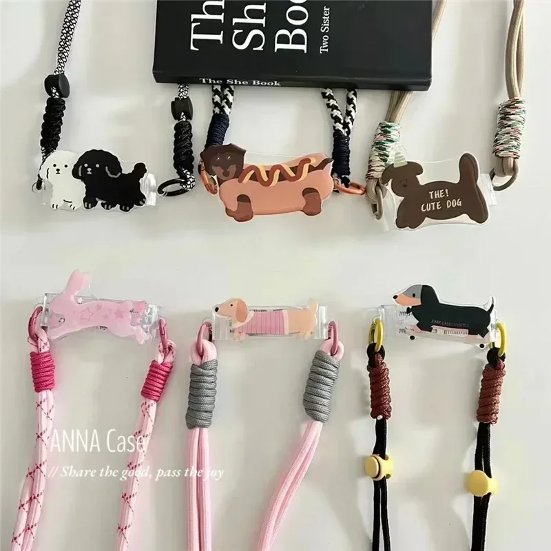 2024 Einstellbare Lange Handy Lanyard Umhängetasche Karte Hals Schnur Clip Hängen Lanyard Hängende Ornamente Charme Anti-verloren Lanyard