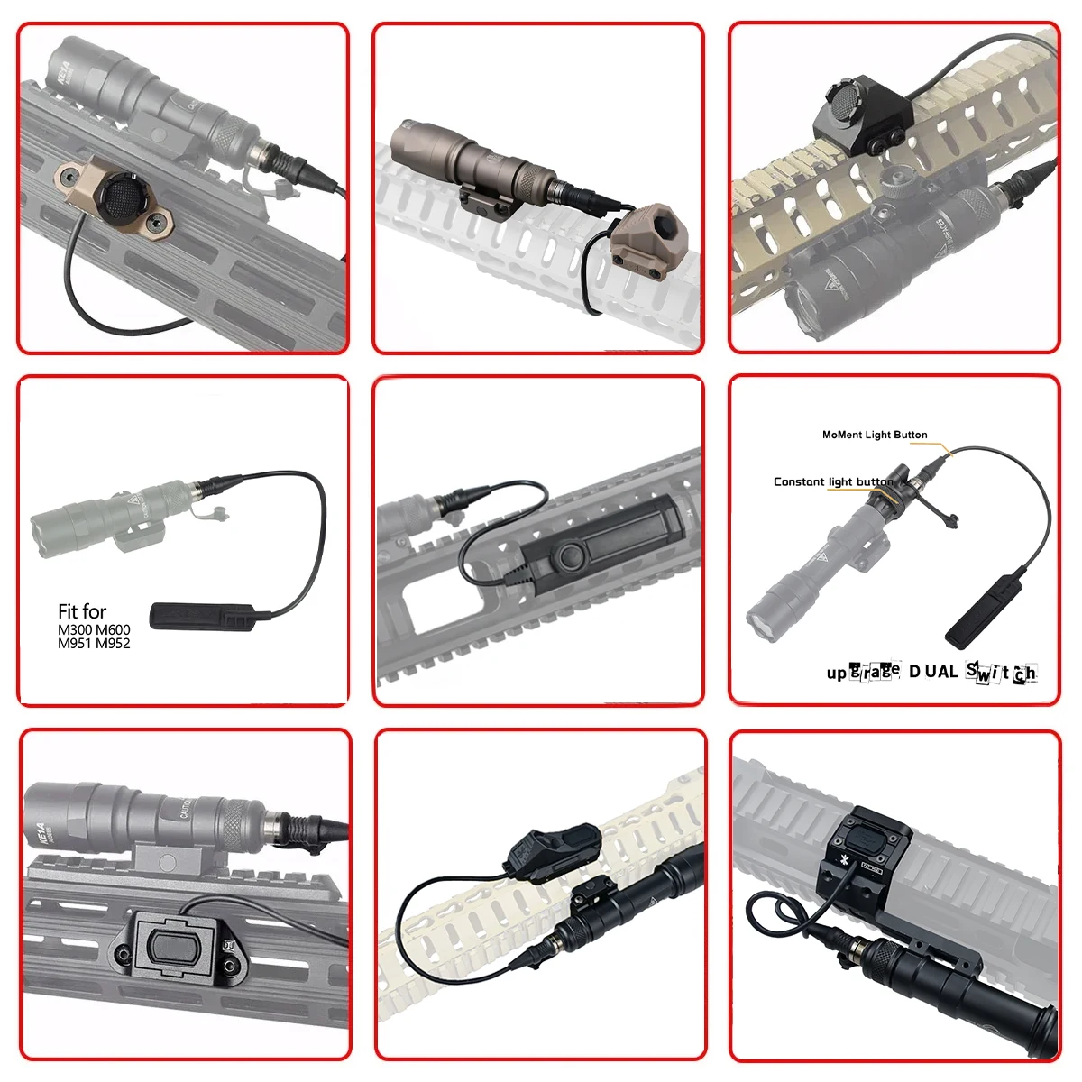 UNITY SF Pressure Remote Button Switch Lite Fit M-LK Keymod 20mm Picatinny Rail Surefire M300 M600 M340 M951 Hunting Flashlight