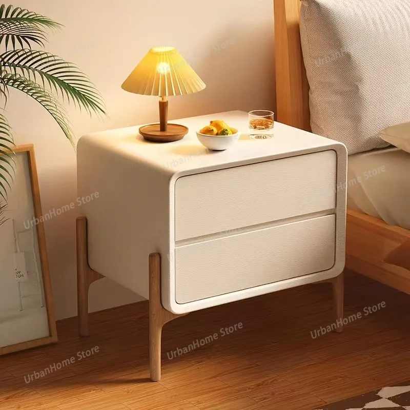 

Tall Nightstand for Bedroom Minimalist Small Storage Cabinet for Bedside Modern Simple Wooden Night Table Luxury Home