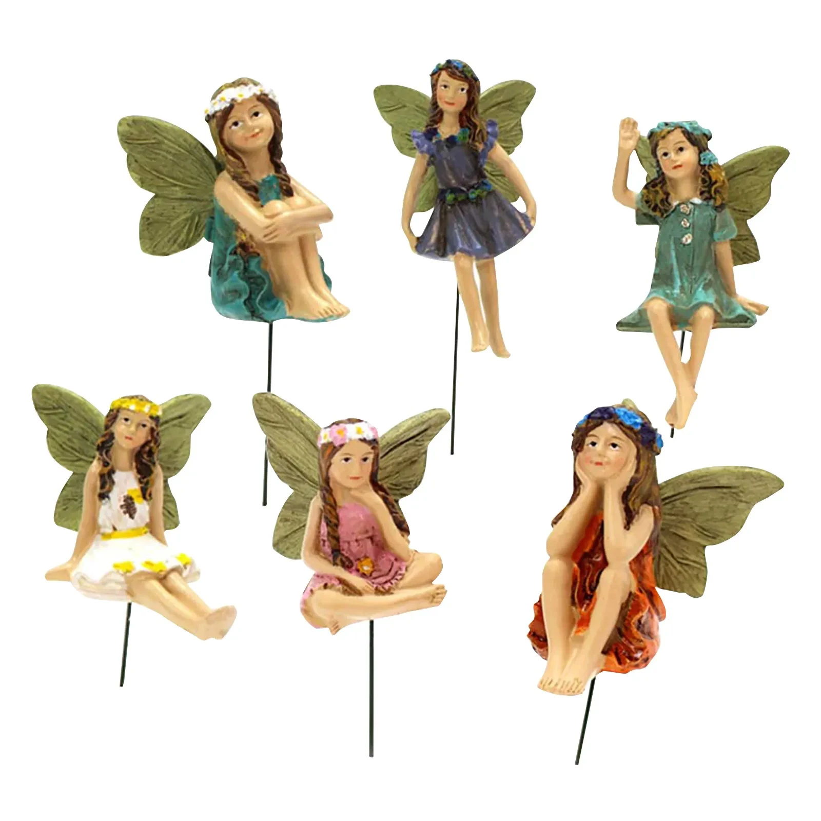 

6pcs Fairies Miniature Figurines Accessories For Garden Decor, Fairy-Ornament