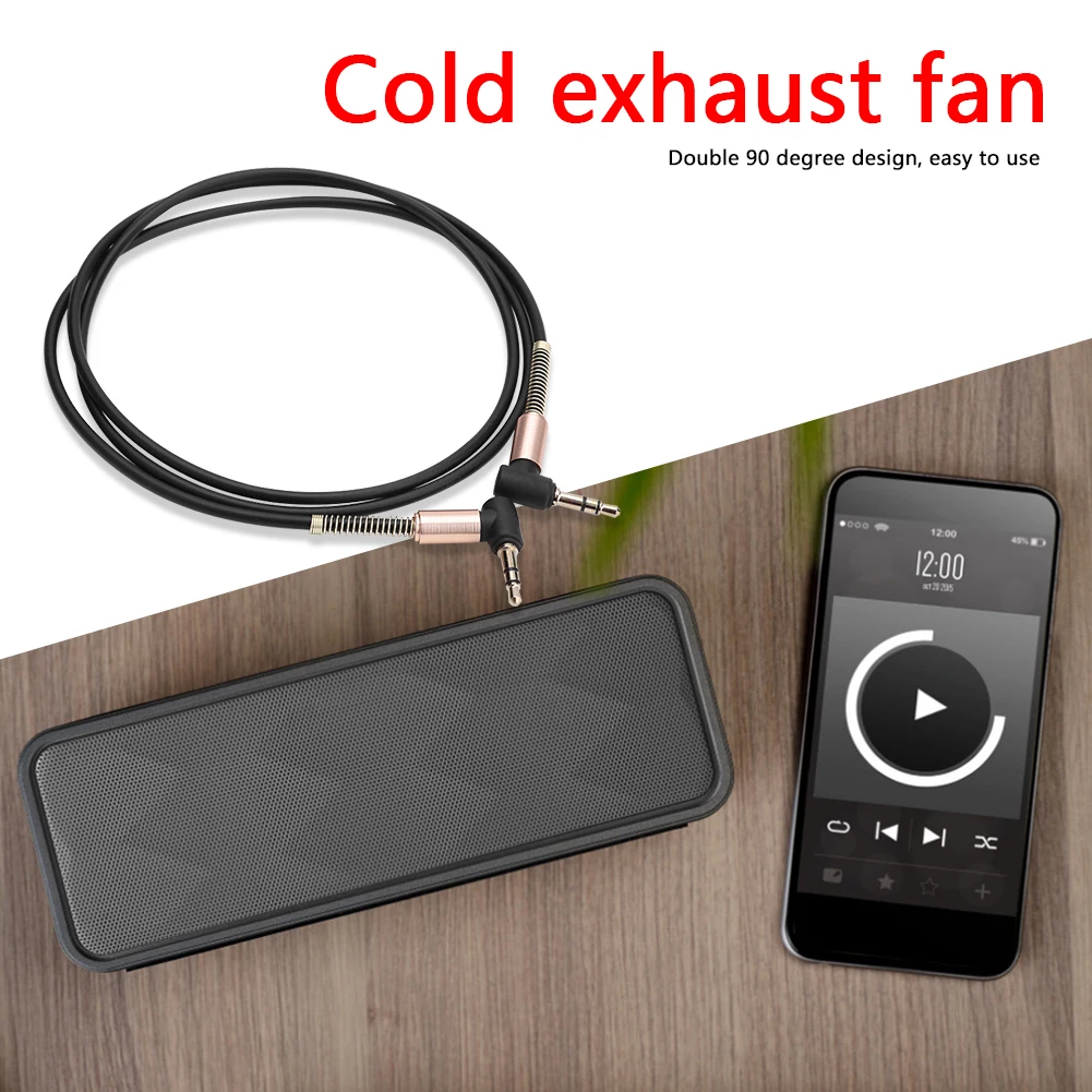 

90 Degrees 3.5 to 3.5mm Jack Speaker Audio Adapter Connector Converter Practical Multi-functional Classic AUX Cable