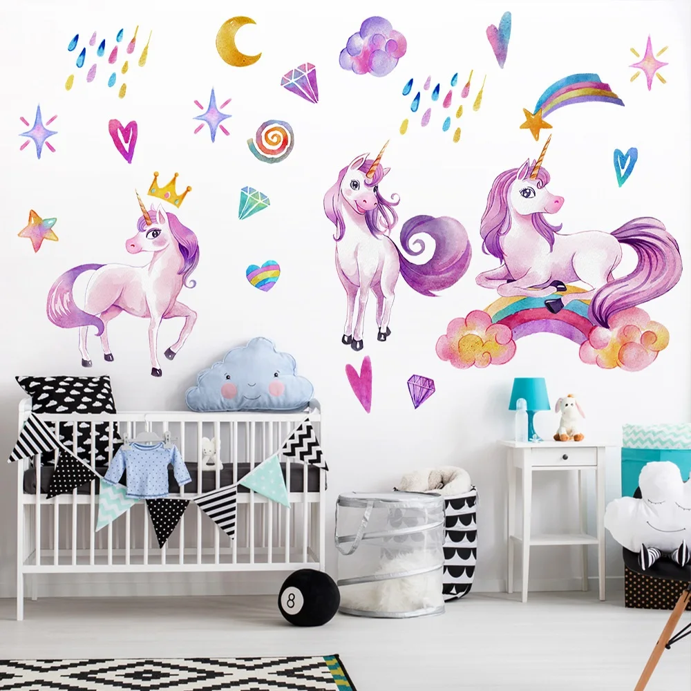 

New Watercolor Rainbow Decoration Painting Living Room Bedroom Children's Room Decoration Sticker