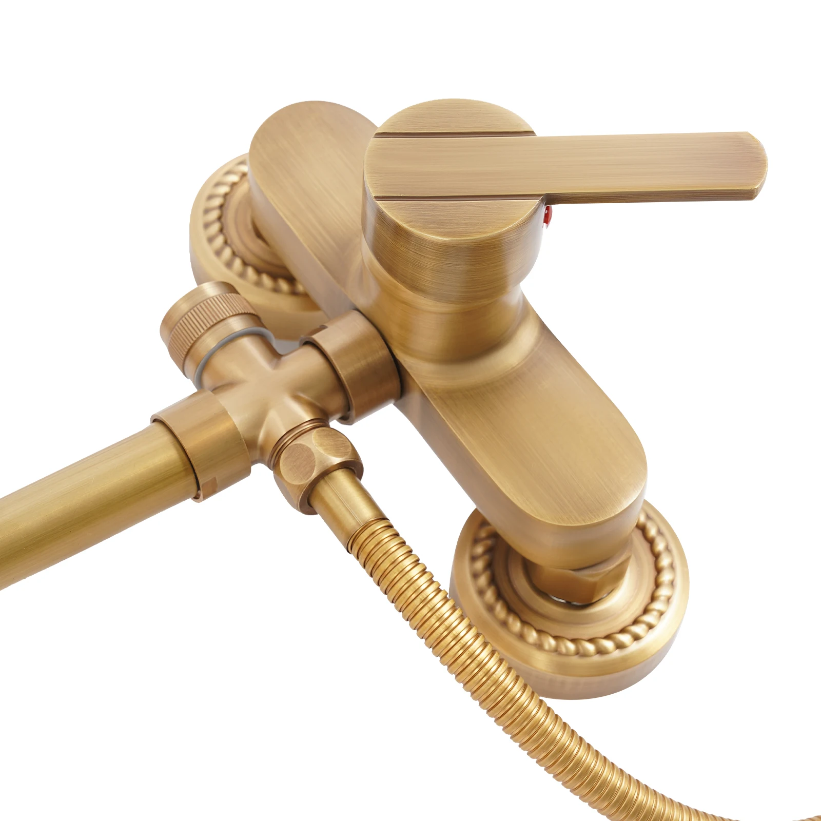 Badezimmer-Duscharmatur-Set Regenduschsystem mit Ablage für Zuhause und Hotel, 2 Wasserauslassmodi, Höhenverstellbar – Detail 11