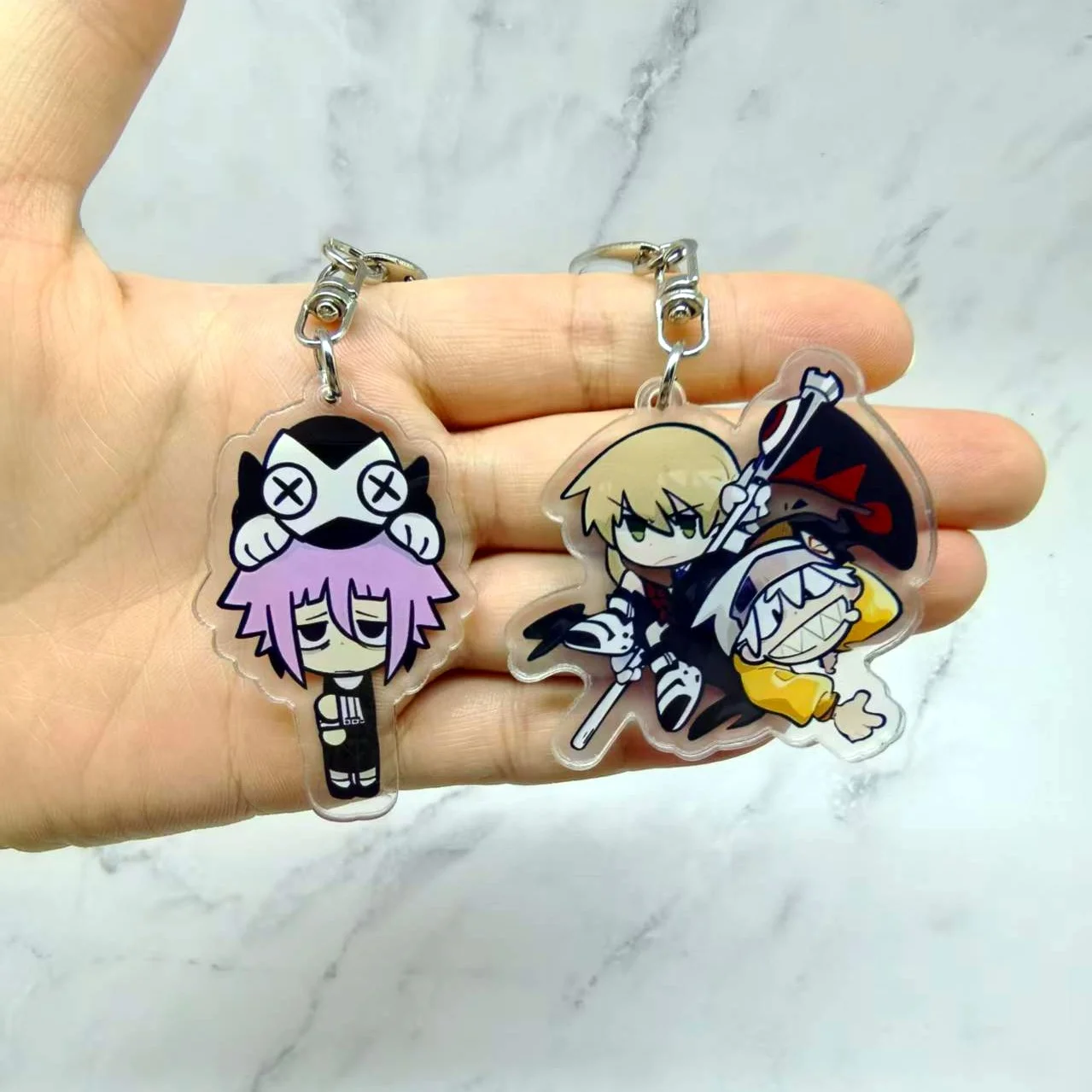 SOUL EATER Anime Acrylic Keychain Crona Maka Black Star Medusa Pendant Cartoon Figure Key Ring Bag Charm Cosplay Props Fans Gift