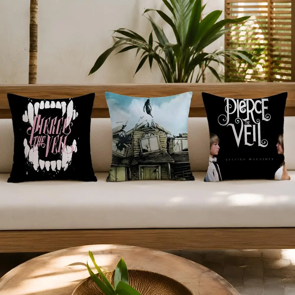 Band P-Pierce The Veil Cushion Cover Wrinkle-Resistant Short Plush Pillow Case Breathable Machine-Washable