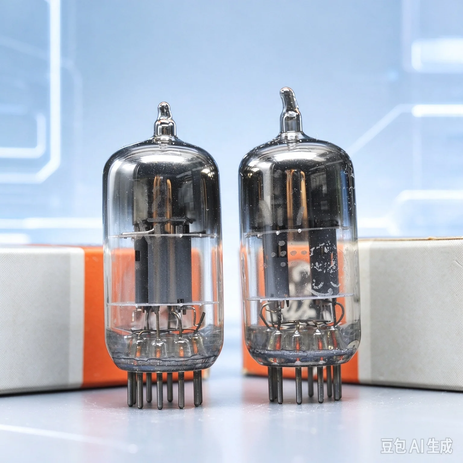 2pcs for GE 12AT7/6201 Vacuum Tube, Direct Replace ECC81 ECC801S 5965, Square Ring Matched