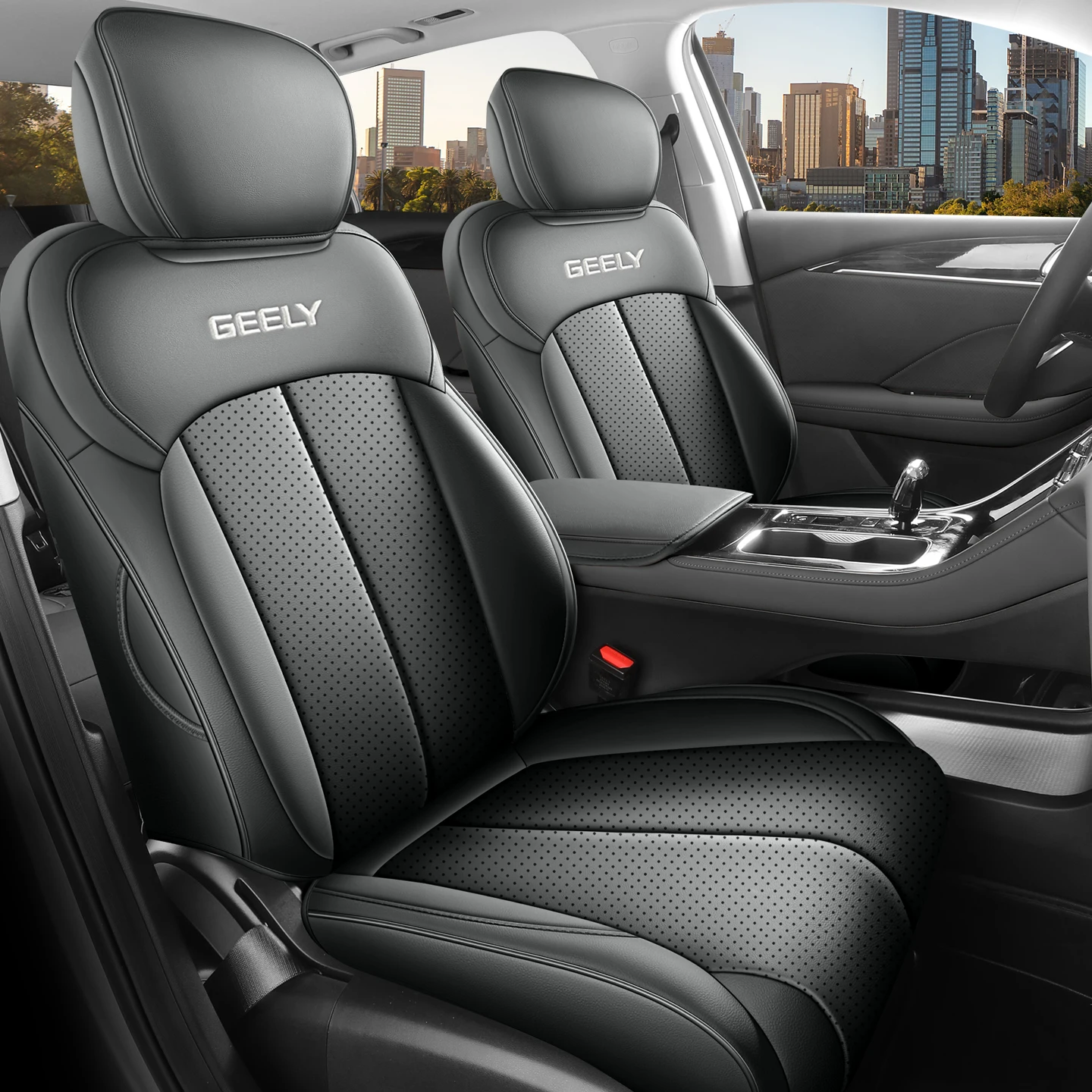 Anti-wear Full Wrapped Leather Car Seat Covers 5 Seater Fit 2026 New Geely Emgrand Soft Touch Seat Protector