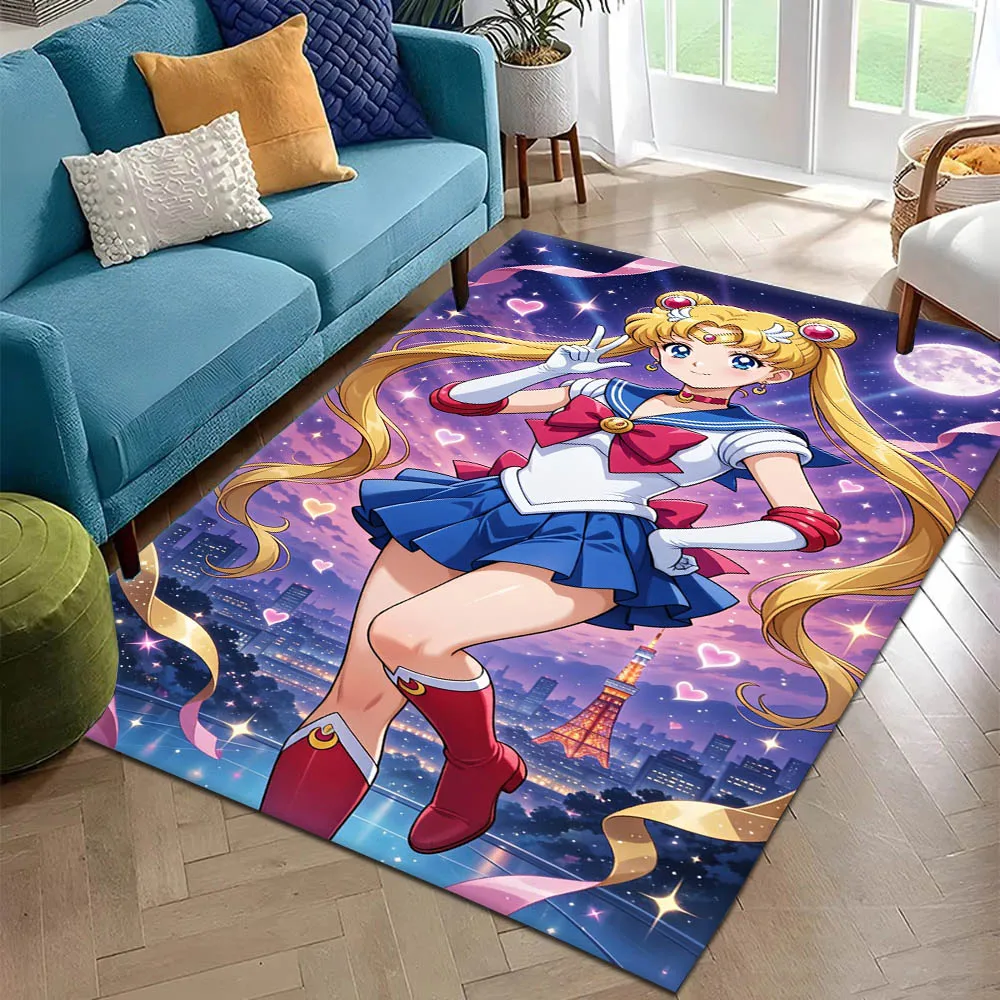 3D S-Sailor M-Moon Movie Anime Hot Carpet Rug for Art Living Room Decor Sofa Home Bedroom Gifts Fans Area Rug Non-slip Floor Mat