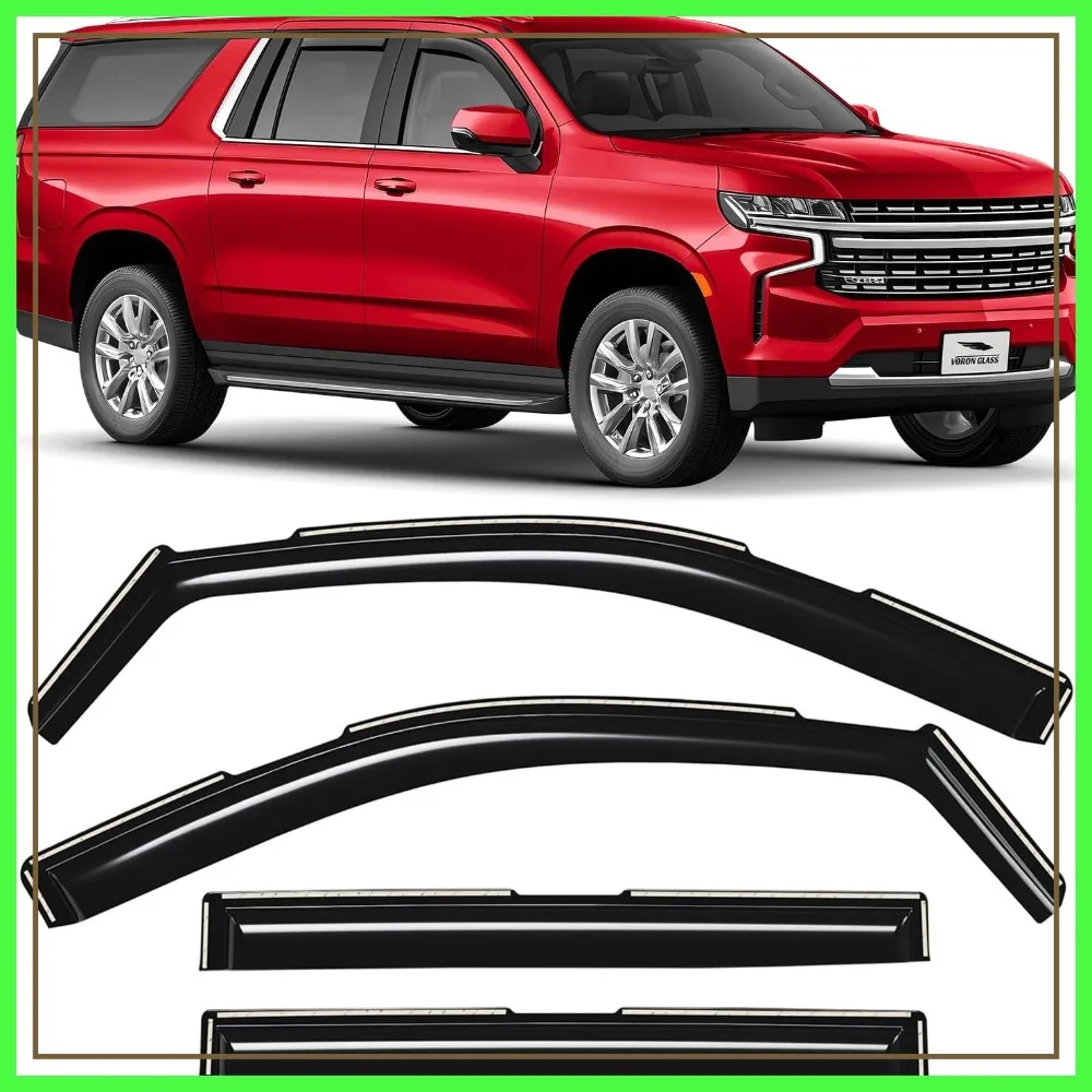 

In-Channel Rain Guards for Chevy Suburban 2021-2026, 4 Pieces Window Deflectors Vent Visors