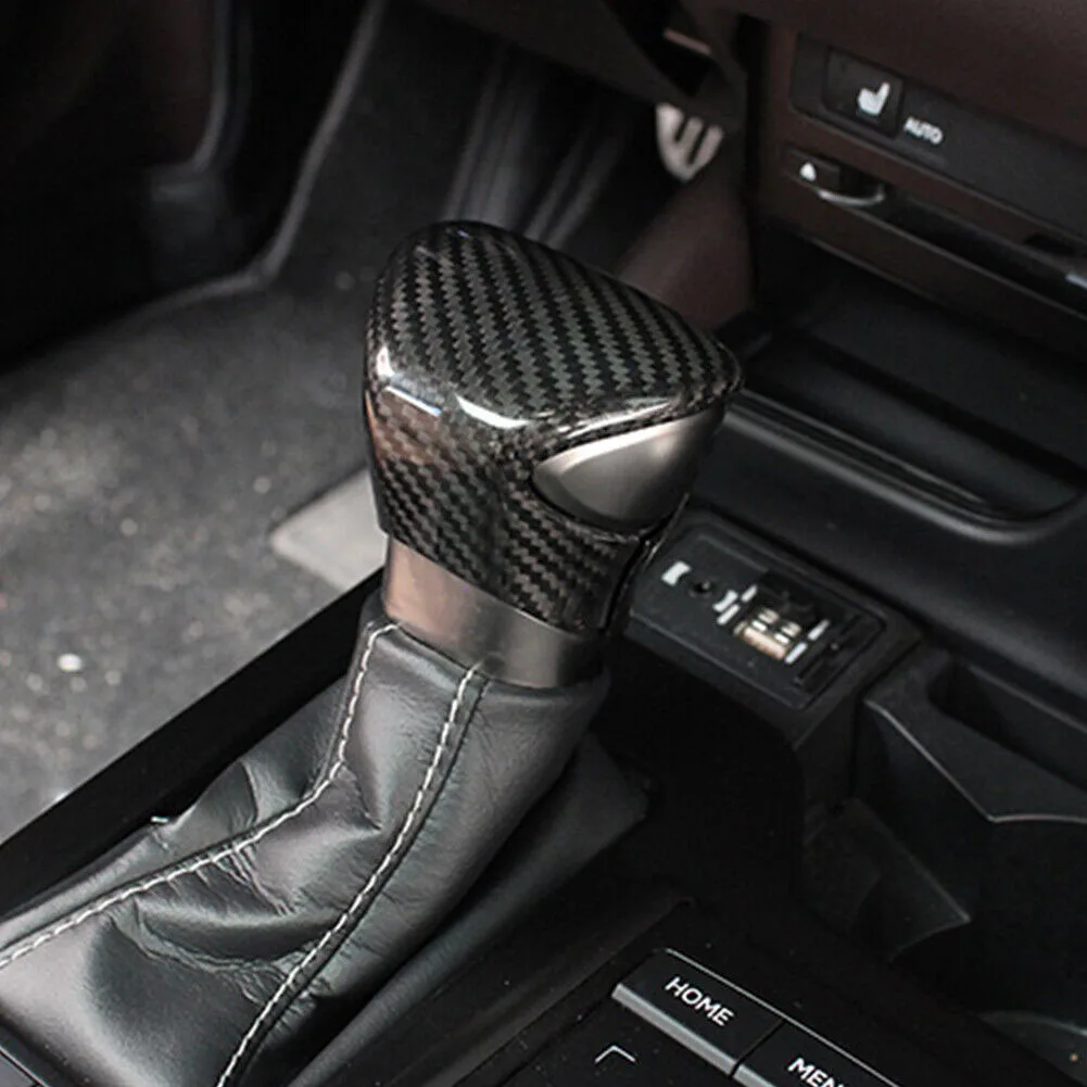 Carbon Fiber Gear Shift Knob Cover Trim Designed for Lexus ES UX and For LX Vehicles Enhances Aesthetic Appeal