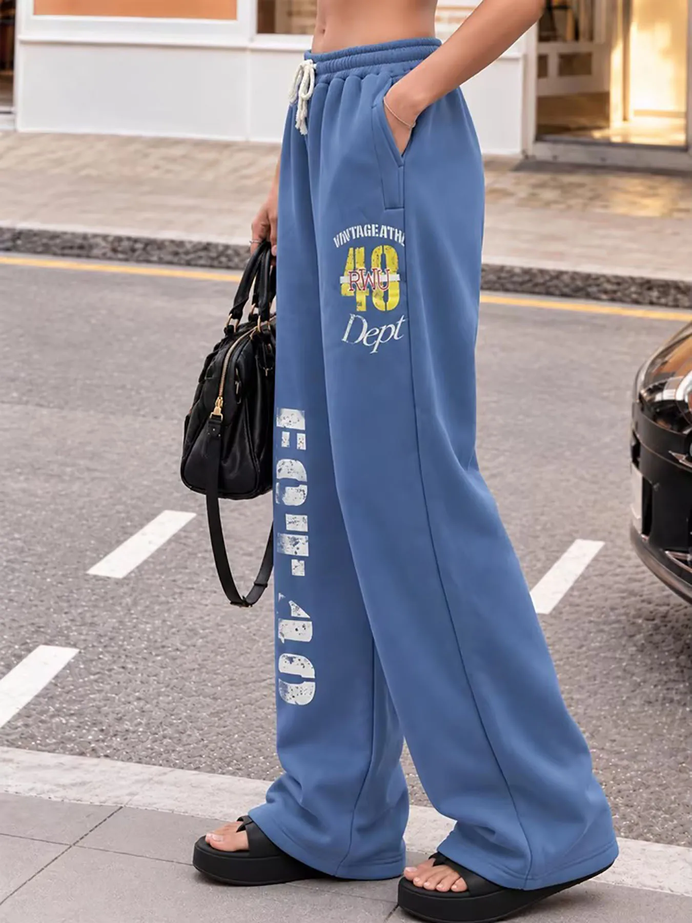 2026 New Y2K Retro Tie Dye Print Sporty Casual Drawstring Pants Loose Street Trousers Trendy Breathable Daily Versatile Bottoms