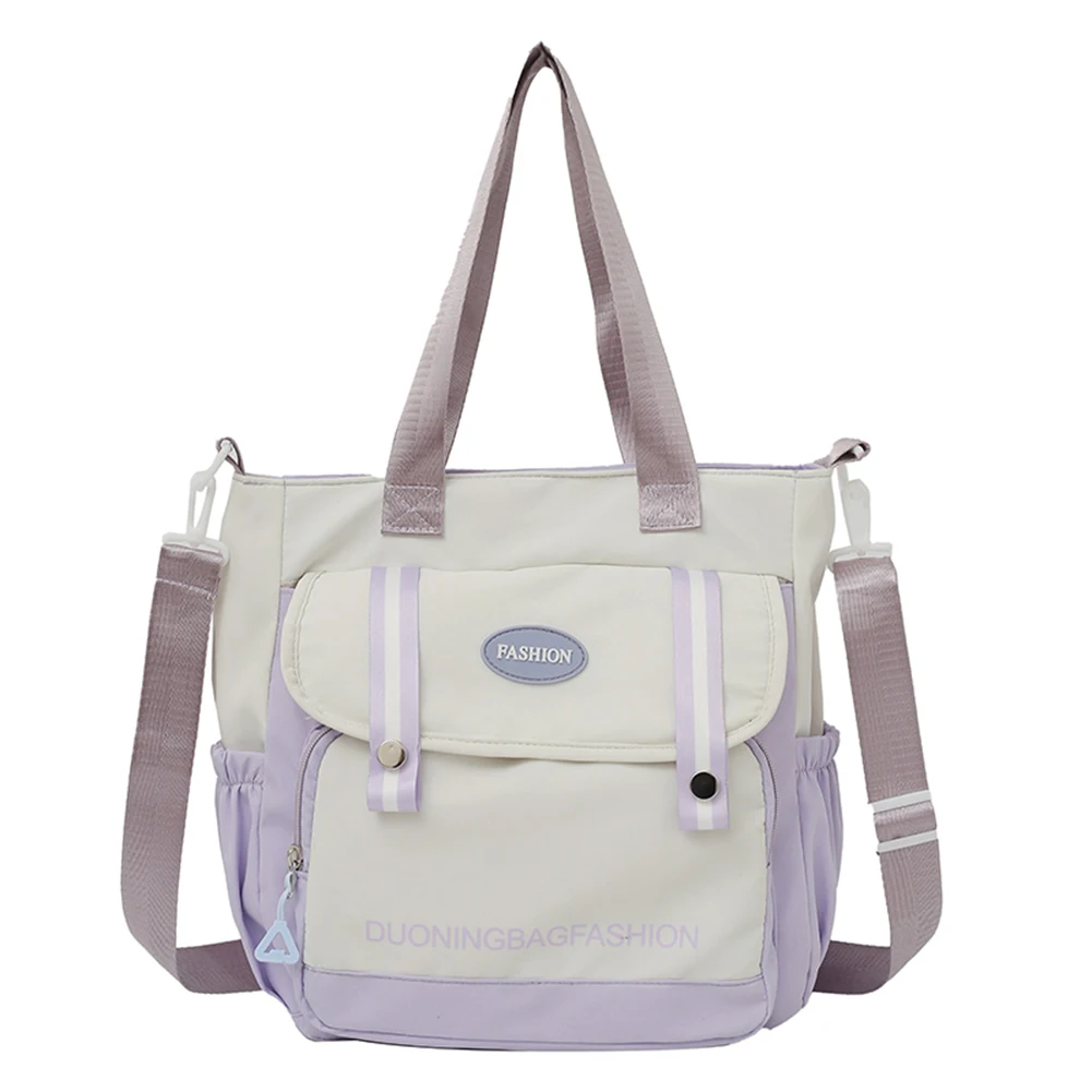 Bolsa escolar Colorblock para meninas e mulheres adolescentes, grande capacidade, bolsa casual, alça superior, estudantes