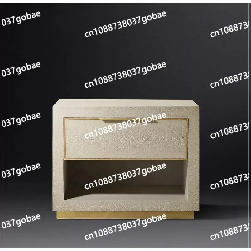 Home Furniture Bedroom Furniture Customized  Handle Night Stands Leather Nightstand