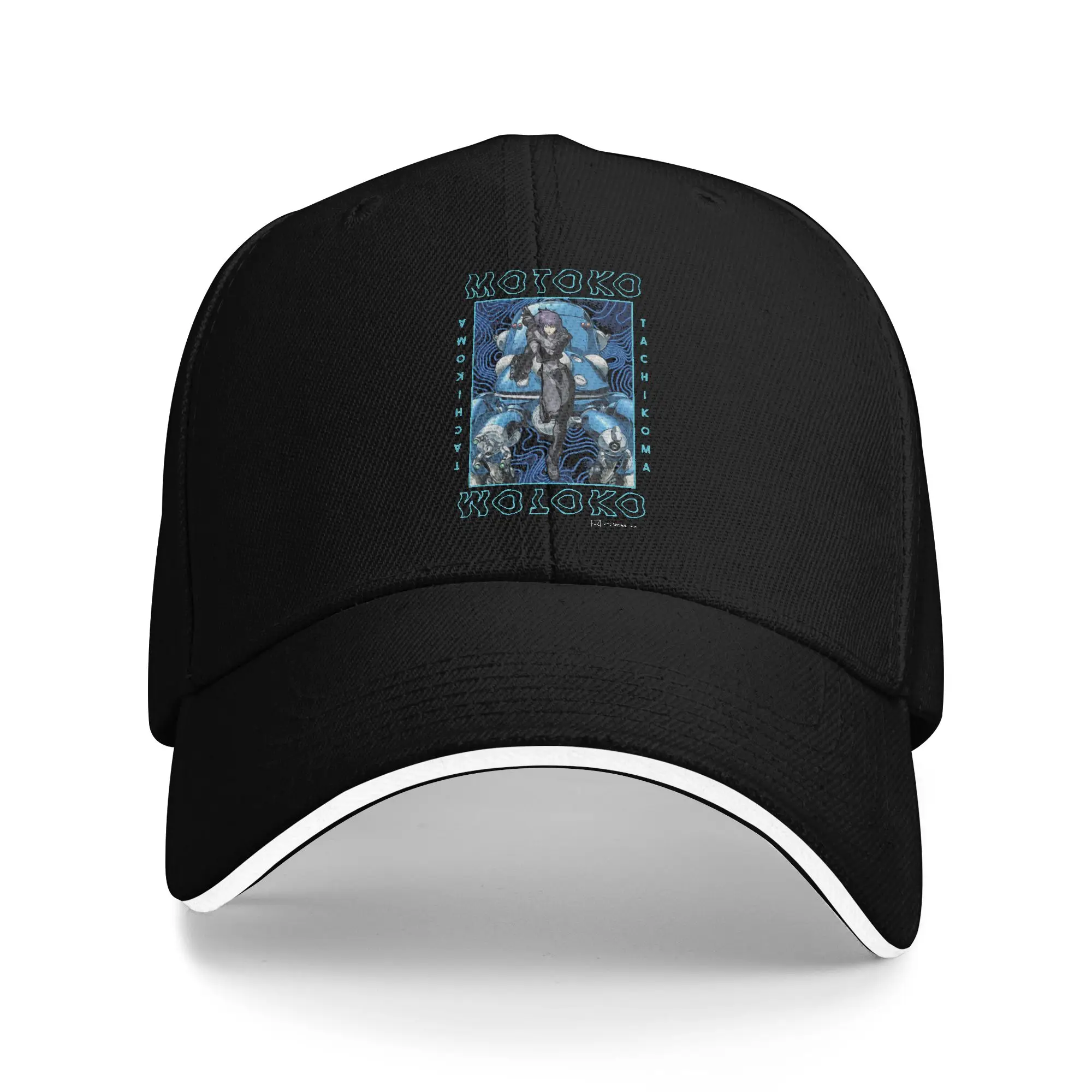Ghost in the Shell Stand Alone Complex Motoko Vintage Poster Baseball Cap Summer Casual Trucker Hat For Men Sun Baseball Caps