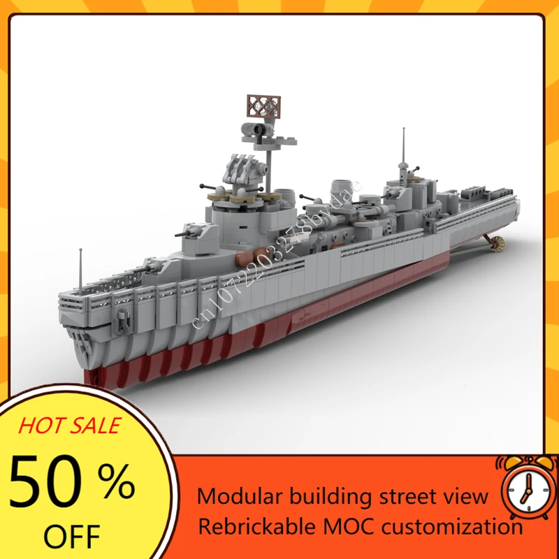 1595PCS MOC Fletcher-Class Custom Puzzles Warship Model Technical Education Set DIY Assembly Creative Adult Puzzle Toy Xmas Gift