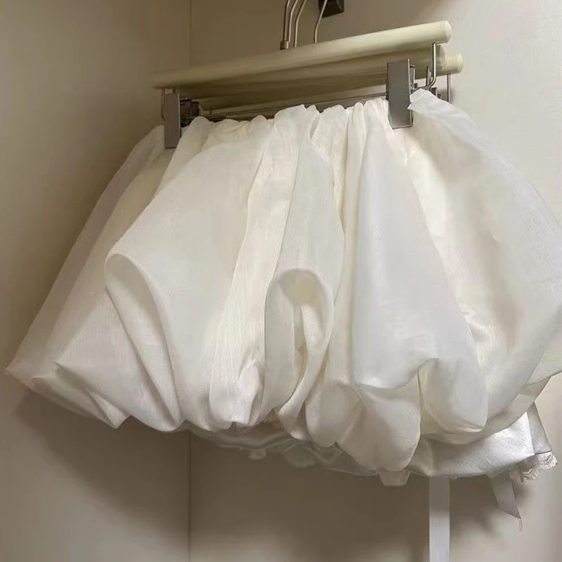 Women Pleated Bubble Mini Skirt Y2K Elastic Waist Puffy Short Skirt Teen-Girls Cute A Line Balloon Skirt 2026 New Lolita Style
