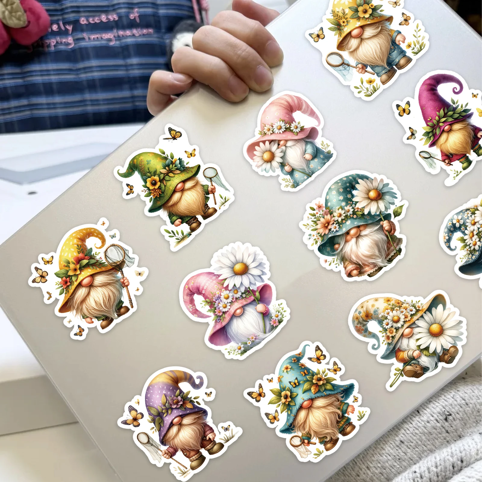 52PCS Christmas Hat Elf Theme Sticker DIY Scrapbook Planner Journal Photo Frame Water Bottle Notebook Decorations