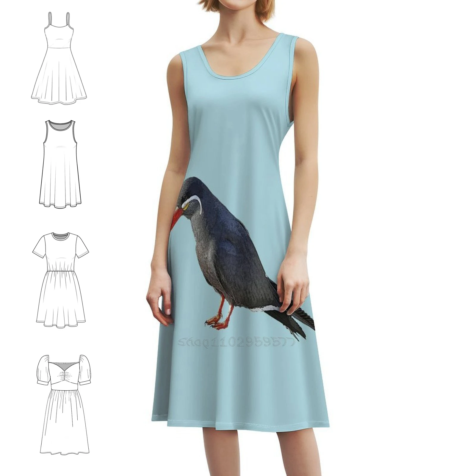 

Inca Tern Color Design Повседневное платье в корейском стиле для женщин Простые повседневные офисные женские платья Bird Tern Inca Tern Inca Nature