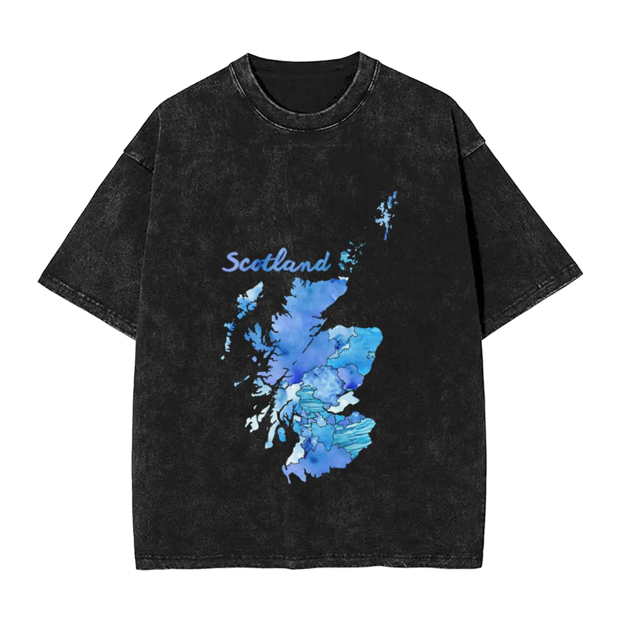 Watercolor Countries - Scotland  Classic Cool A Washed T Shirt Men's Women's Oversized Cotton Tees Tops