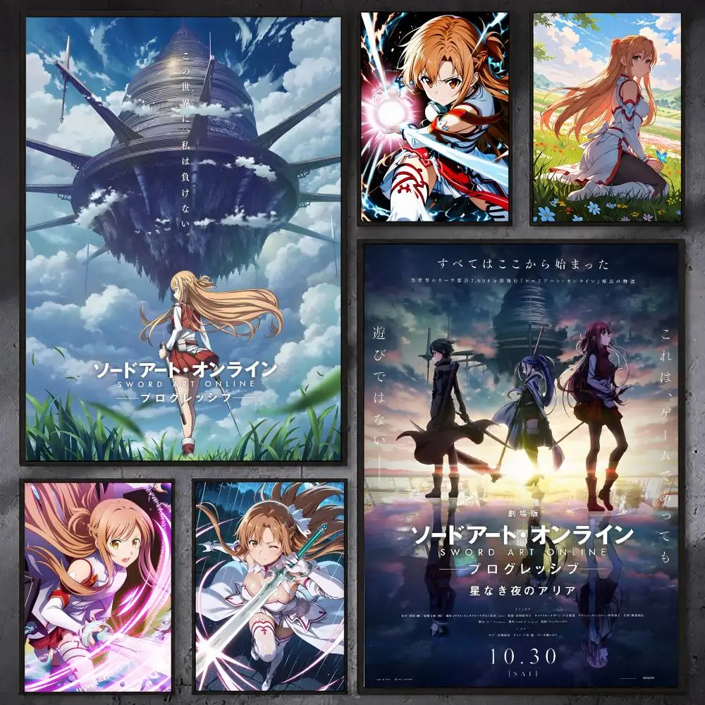 Y-Yuuki A-Asuna S-Sword Art Online HD Poster Wall Art Print for Bedroom Living Room Office Bar Modern Aesthetic Home Decor
