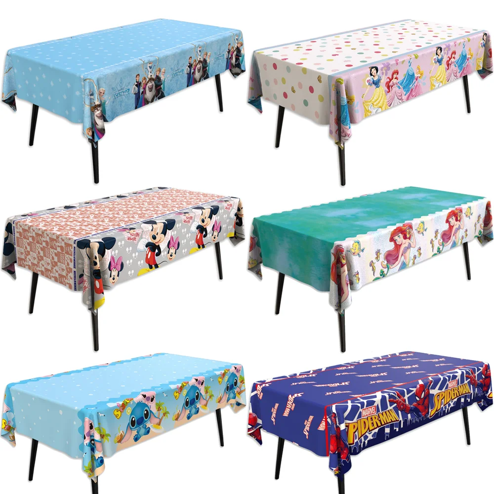 

Disney Stitch Tablecloth Decorations Frozen Princess Disposable Table Covers Set for Kids Birthday Baby Shower Party Supplies