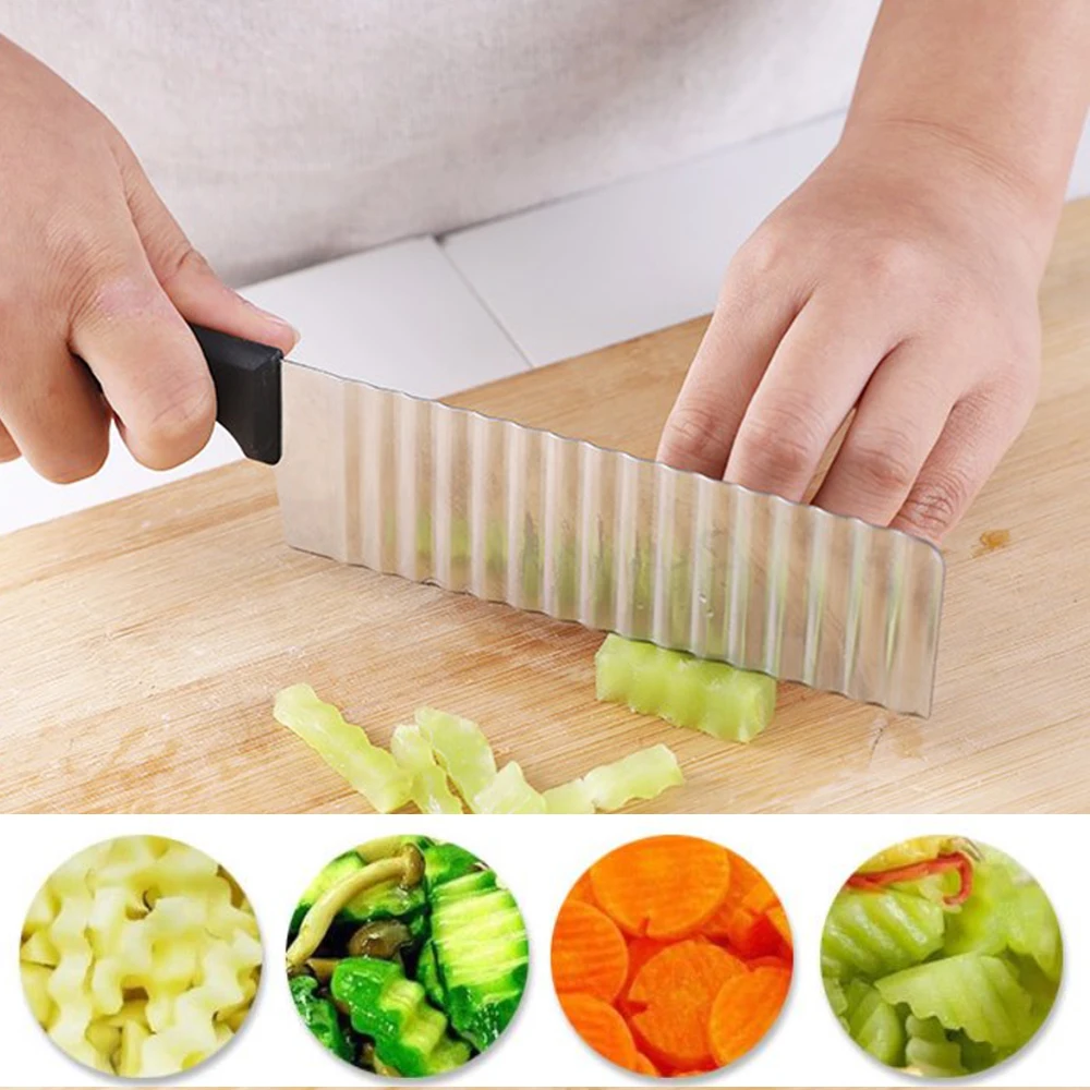 Potato Chip Wavy Cutter French Fry Wavy Crinkle Cutter Fruit Slicer Chopper Vegetable Chipper Potato Wavy Cutter Wavy Cutter