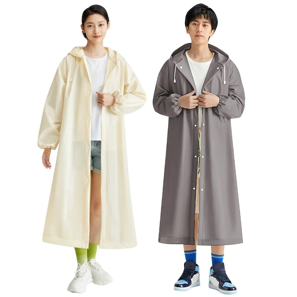Disposable Adult Long Raincoat Windproof Waterproof Rain Coat Drawstring Long Hooded Rain Coats for Outdoor Travel Emergency