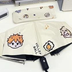 Anime Haikyuu!! Cosplay Cartoon Short Handle Gorgeous Full-automatic Sunshade All-weather Windproof Umbrella Birthday Xmas Gift