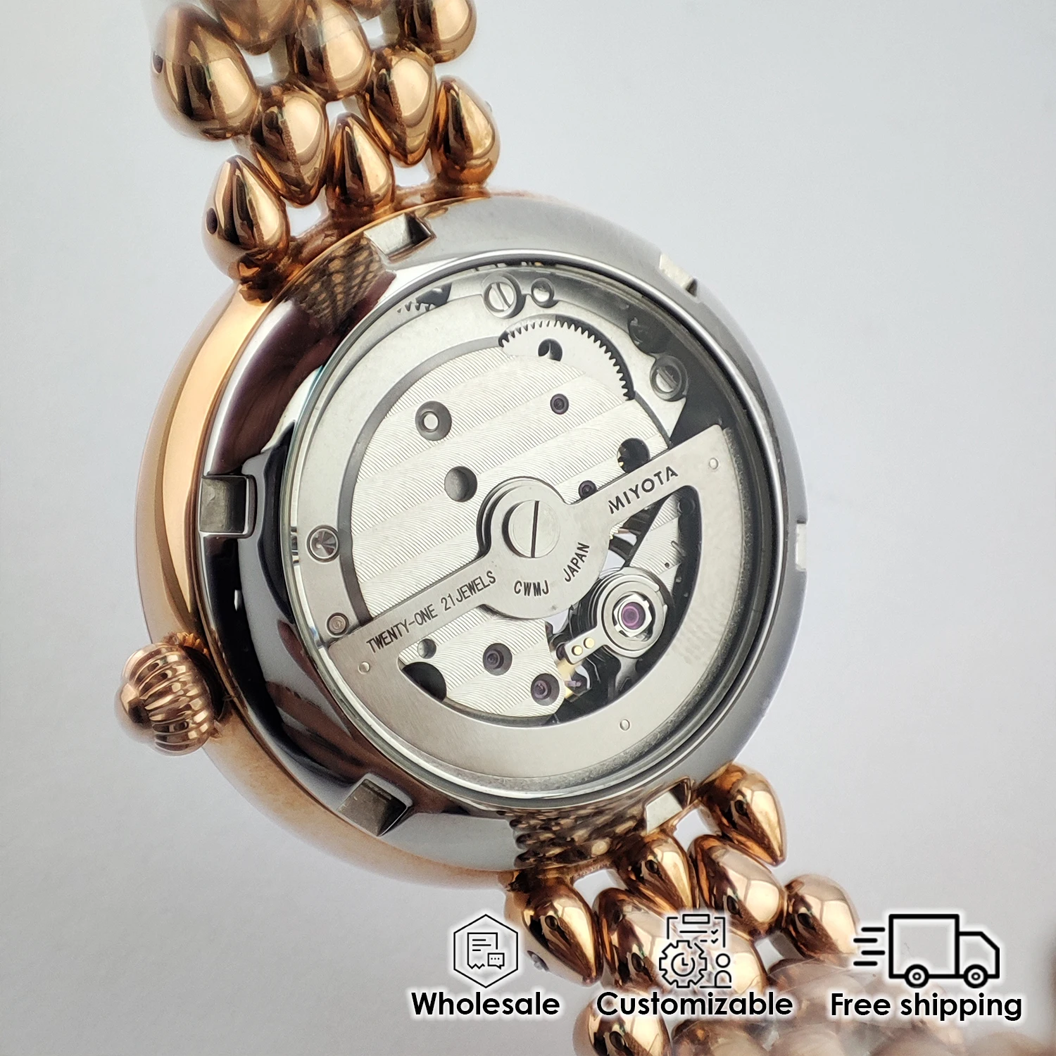 Orologio da donna da 32,5 mm Miyota 82so movimento meccanico automatico vetro zaffiro squisito orologio da donna regalo