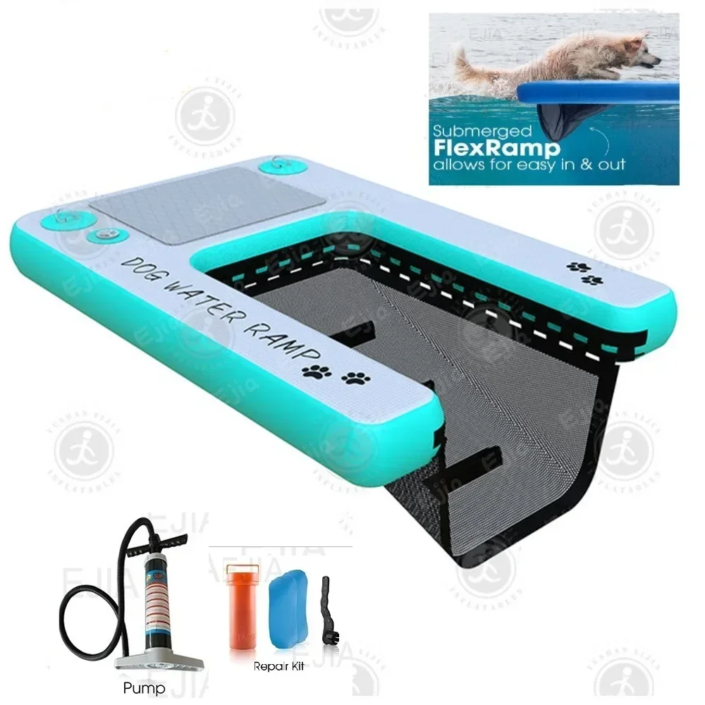 Low price Made in China  Platform Inflatable Animal Saving Escape Ramp For Large Dogs Inflatable Pup Plank Pet Ramp Boat