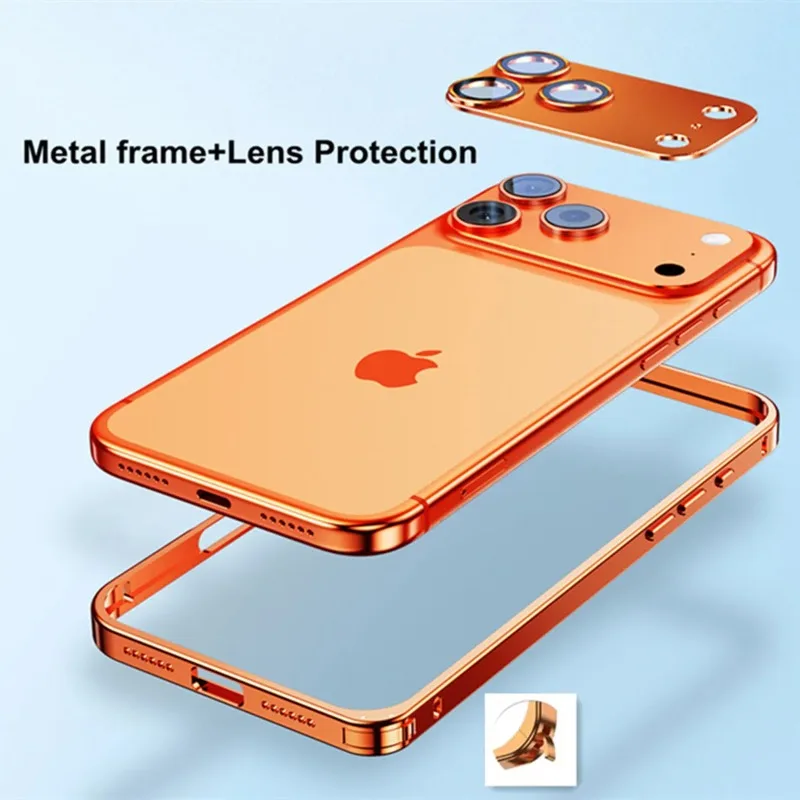 Original Farbe Legierung Rahmen Staub Wasserdicht Fall Für IPhone 17 Pro Max 16 15 14 Anti-drop Stoßstange Objektiv ring Kamera Schützen Abdeckung