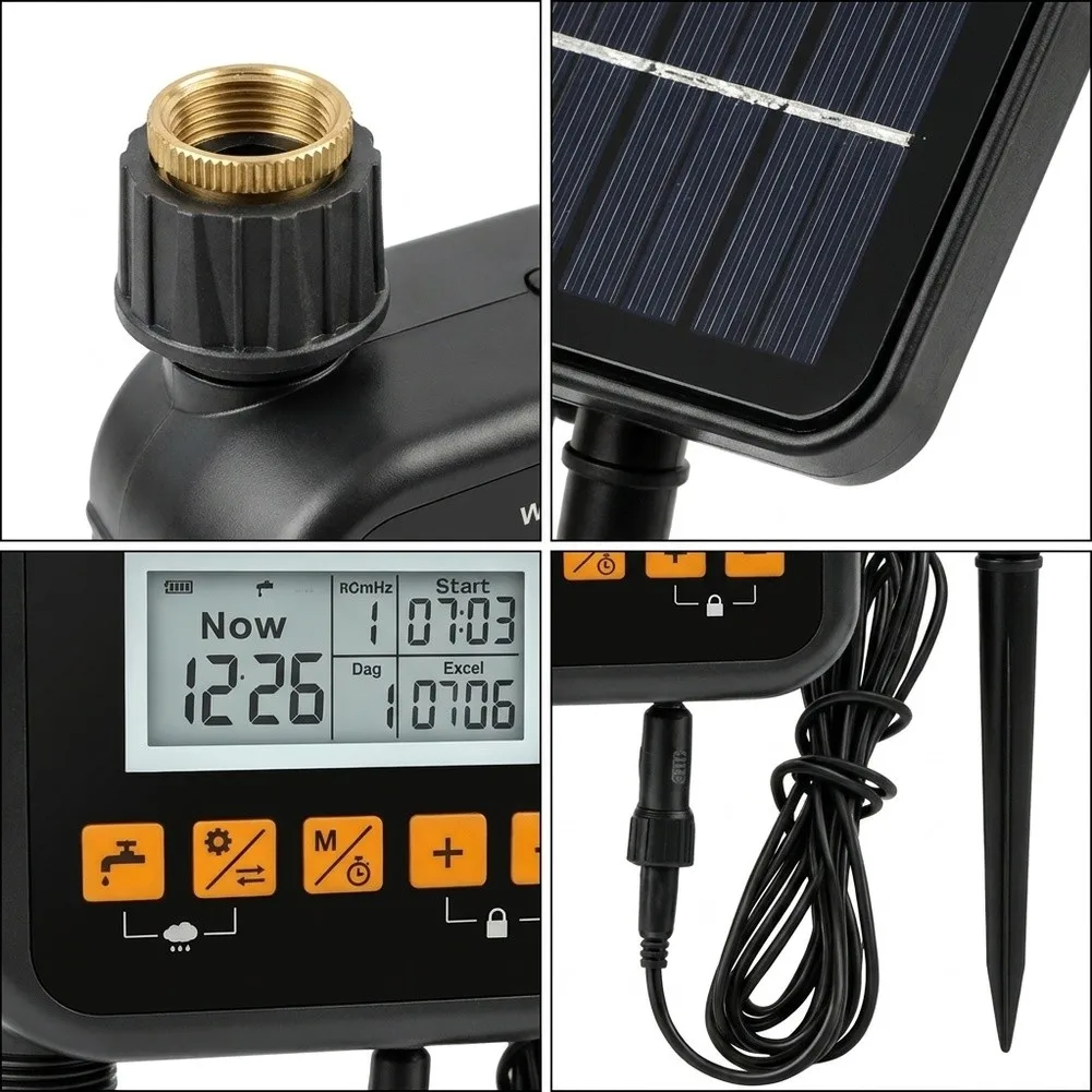 Programmable Solar Watering Timer for Garden Hose with Rain Detection Technology and Energy Efficient Operation